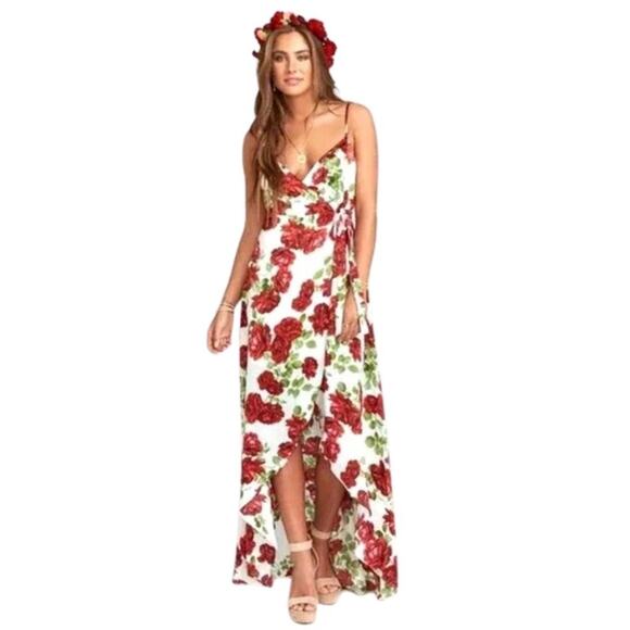 Show Me Your Mumu Mariah Wrap Dress Budding Rosemance Ivory NWT Size XXS - Picture 1 of 4